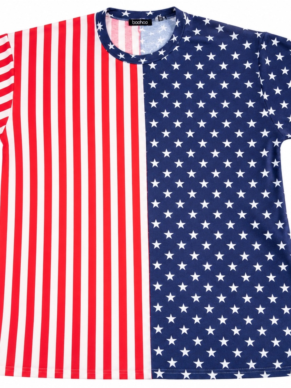 Boohoo American Flag Stars & Stripes Patriotic Graphic Tee US 6